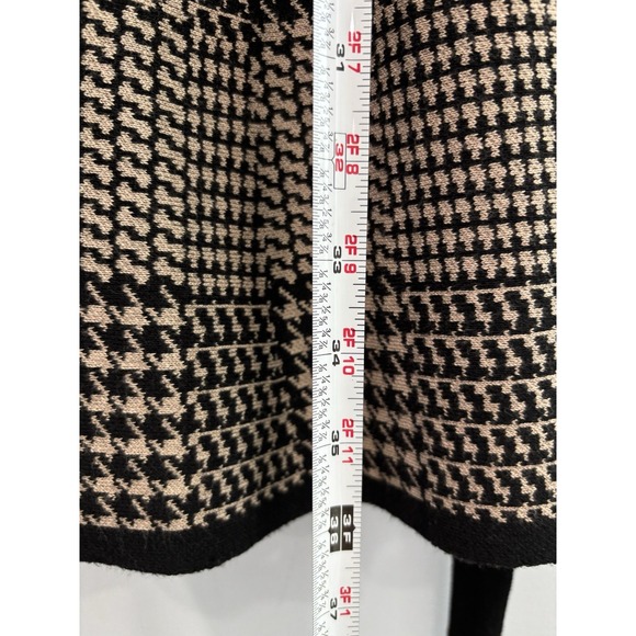 Max Studio Houndstooth Knit Dress Medium Long Sleeve Tie Waist A-Line - Picture 10 of 11